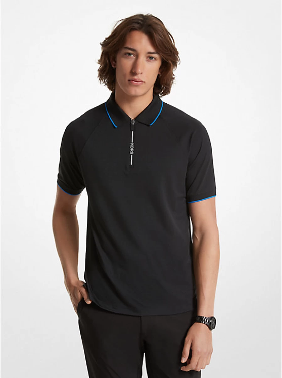 Michael Kors Men's Stretch Knit Half-Zip Polo Shirt - Comfortable & Stylish Golf Top
