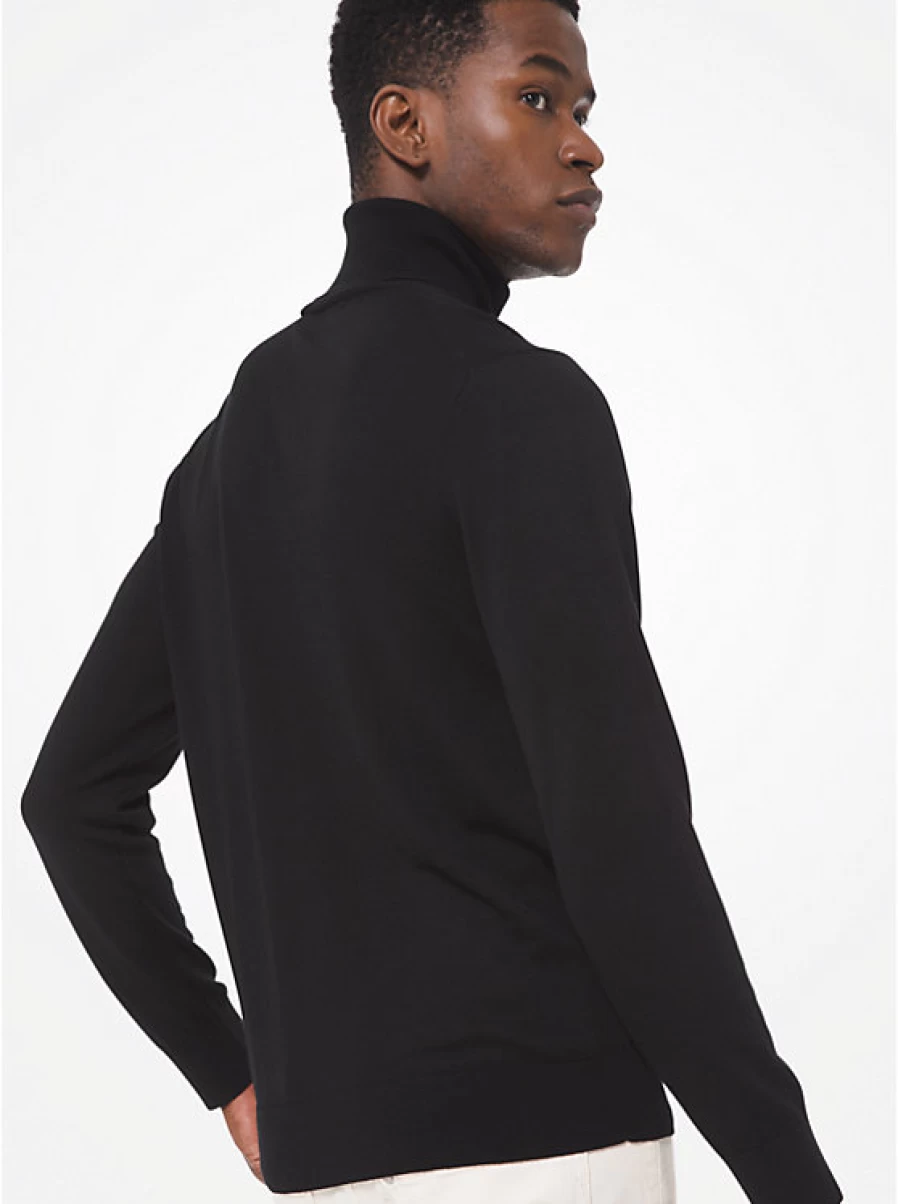 Michael Kors Men's Merino Wool Turtleneck Sweater for Winter Warmth & Style
