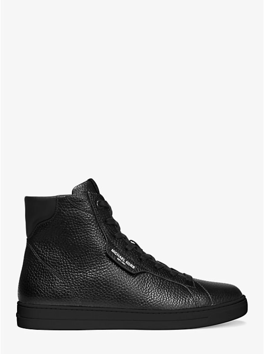 Michael Kors Men's Keating High-Top Leather Espadrille Sneakers in Grain Texture