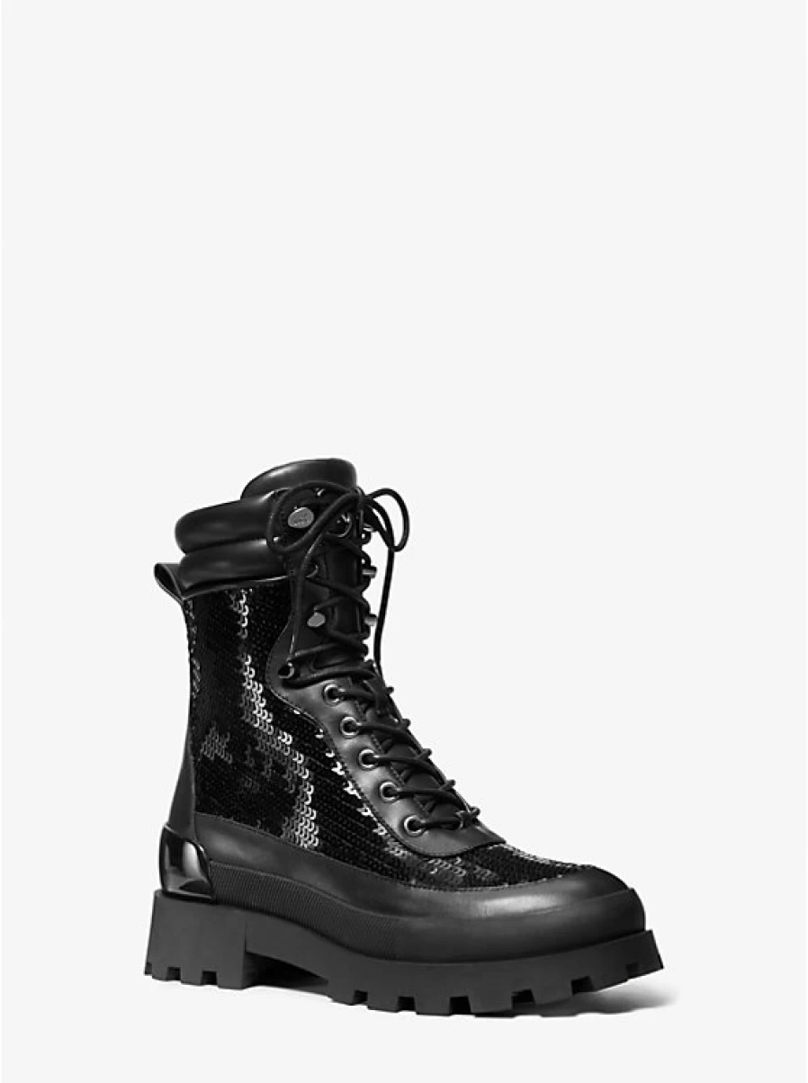 Michael Kors Women's Rowan Boots with Decorated Leather Laces - Stylish Ankle Boots for Women
