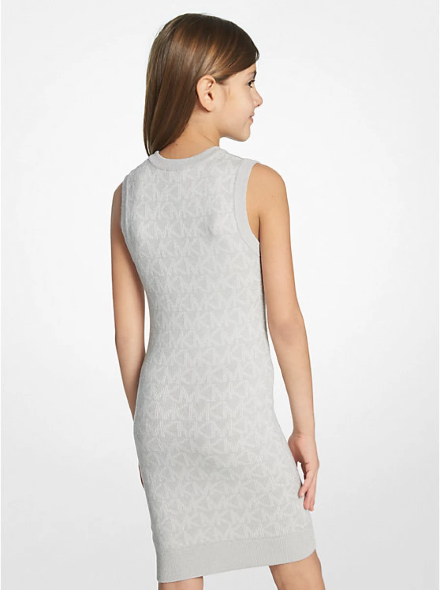 Michael Kors Girls' Metallic Knit Tank Dress with Logo Detail
