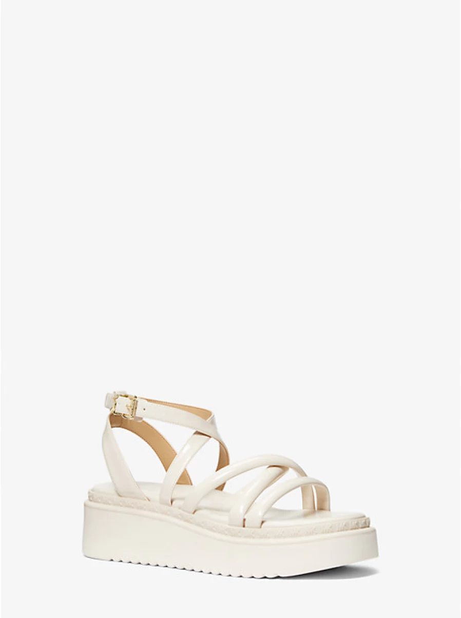 Michael Kors Women's Issa Platform Sandals in Faux Patent Leather
