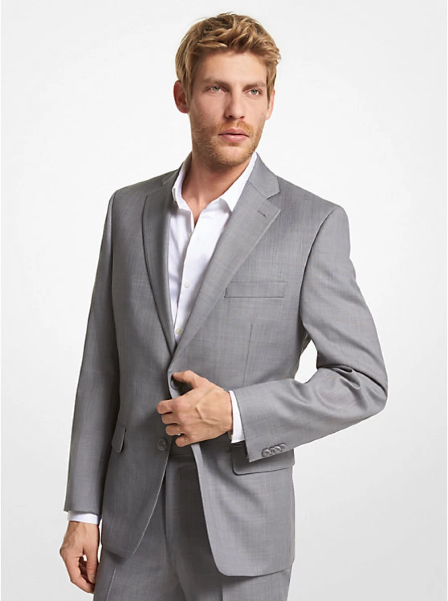 Michael Kors Men's Modern Fit Wool Blend Sports Jacket for Stylish Comfort