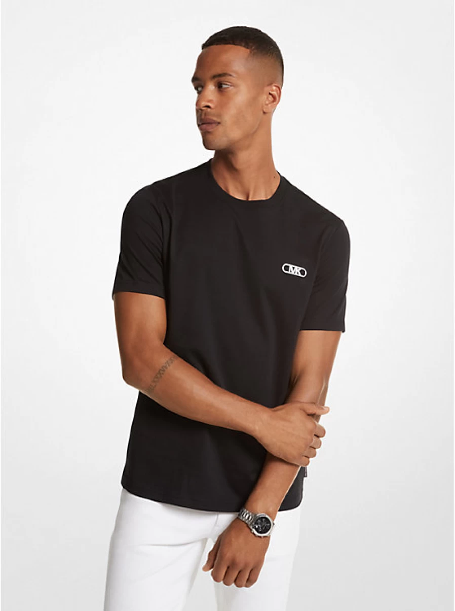 Michael Kors Men's Cotton T-Shirt with Empire Logo - Classic Fit Casual Tee