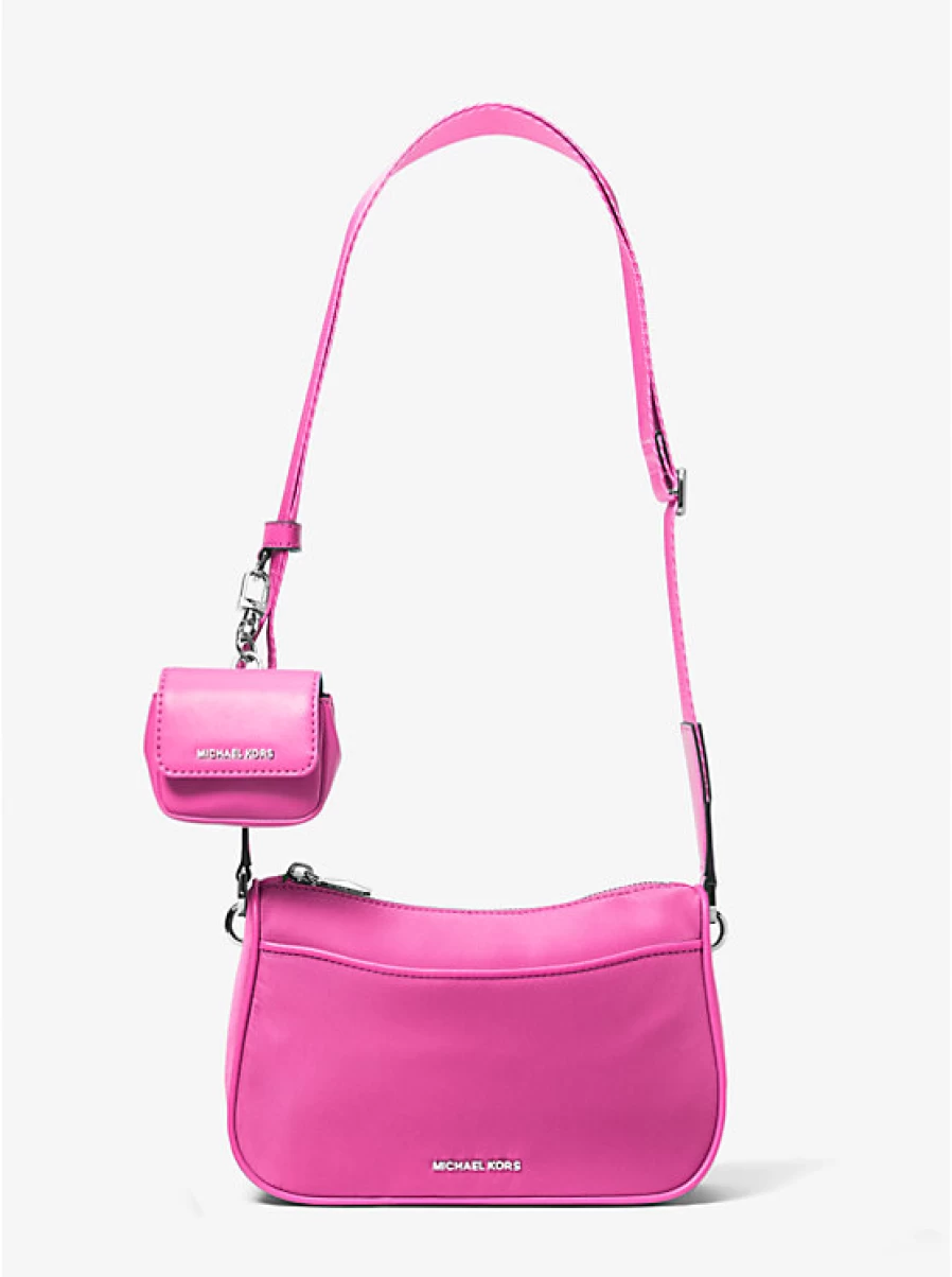 Michael Kors Jet Set Medium Nylon Crossbody Bag with Shoulder Strap for Women, Compatible with AirPods Pro