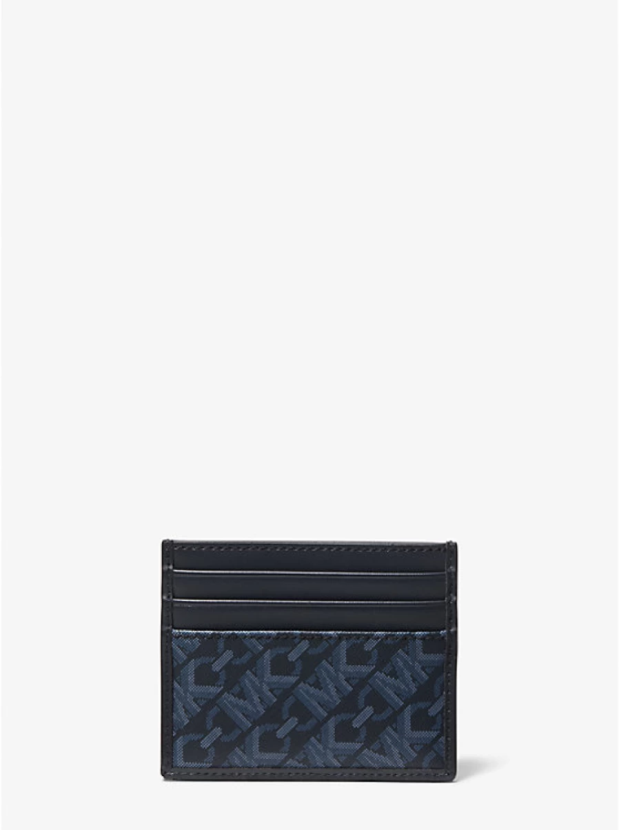 Michael Kors Men's Large Hudson Card Holder with Empire Signature Logo - Genuine Leather RFID Wallet for Men