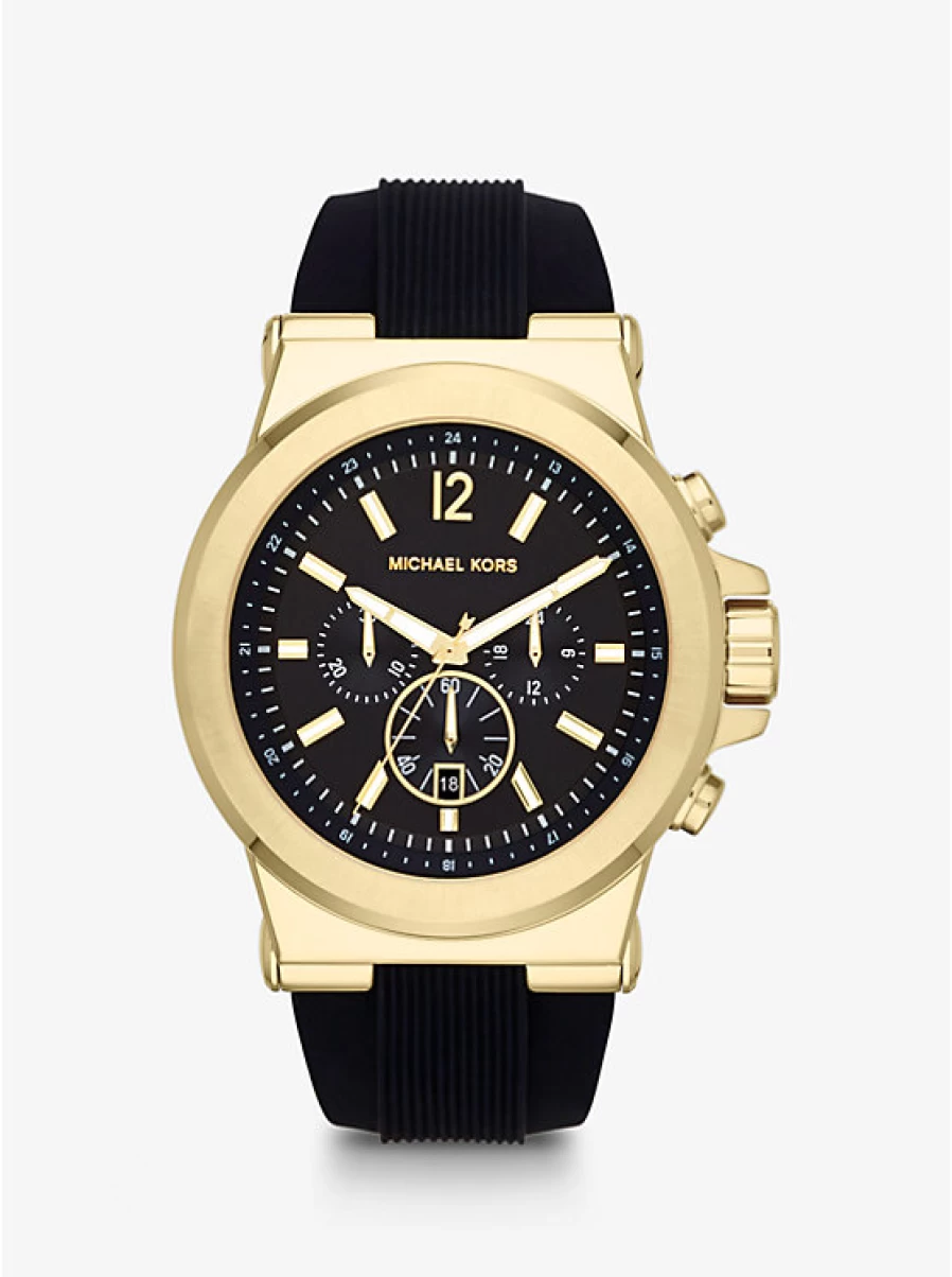 Michael Kors Men's Oversized Dylan Gold-Tone Silicone Watch