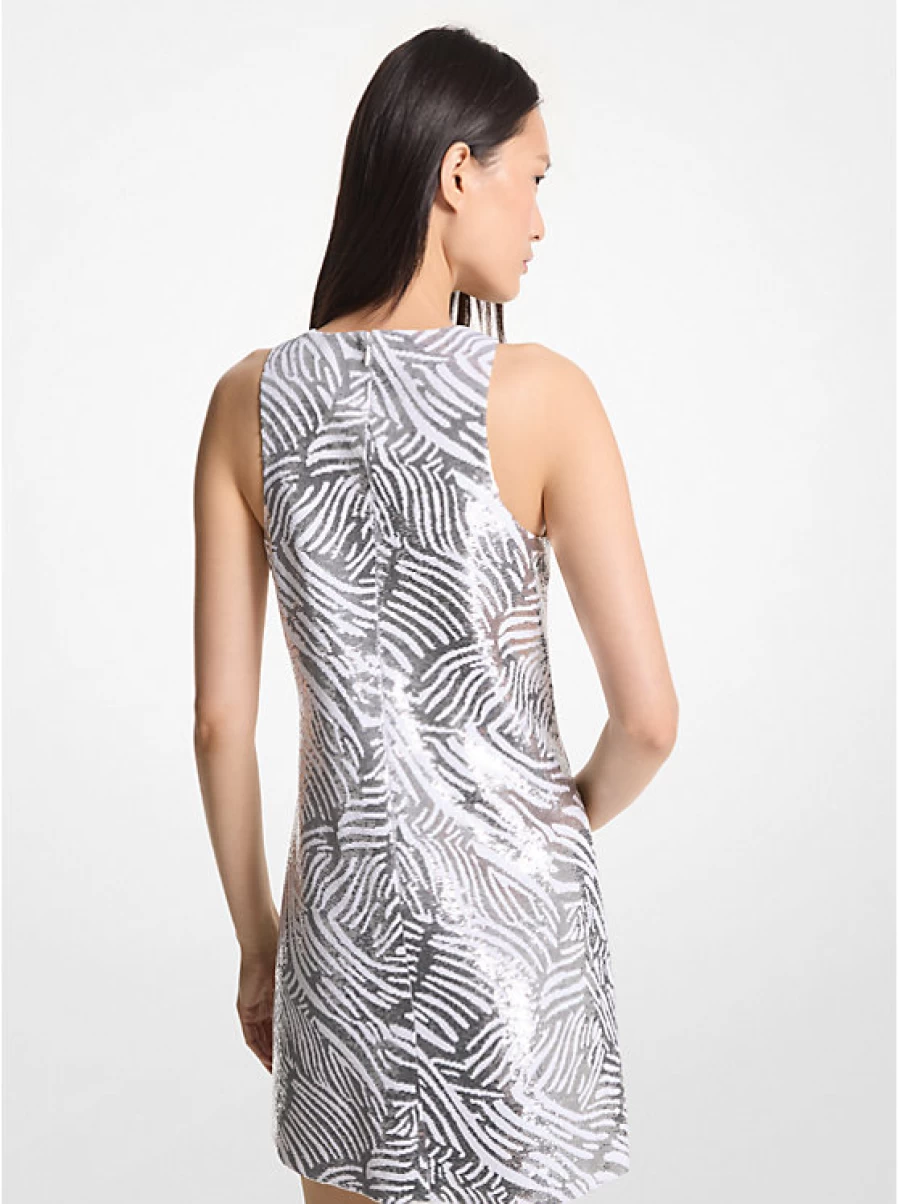 Michael Kors Women's Sequined Zebra Print Camisole Dress