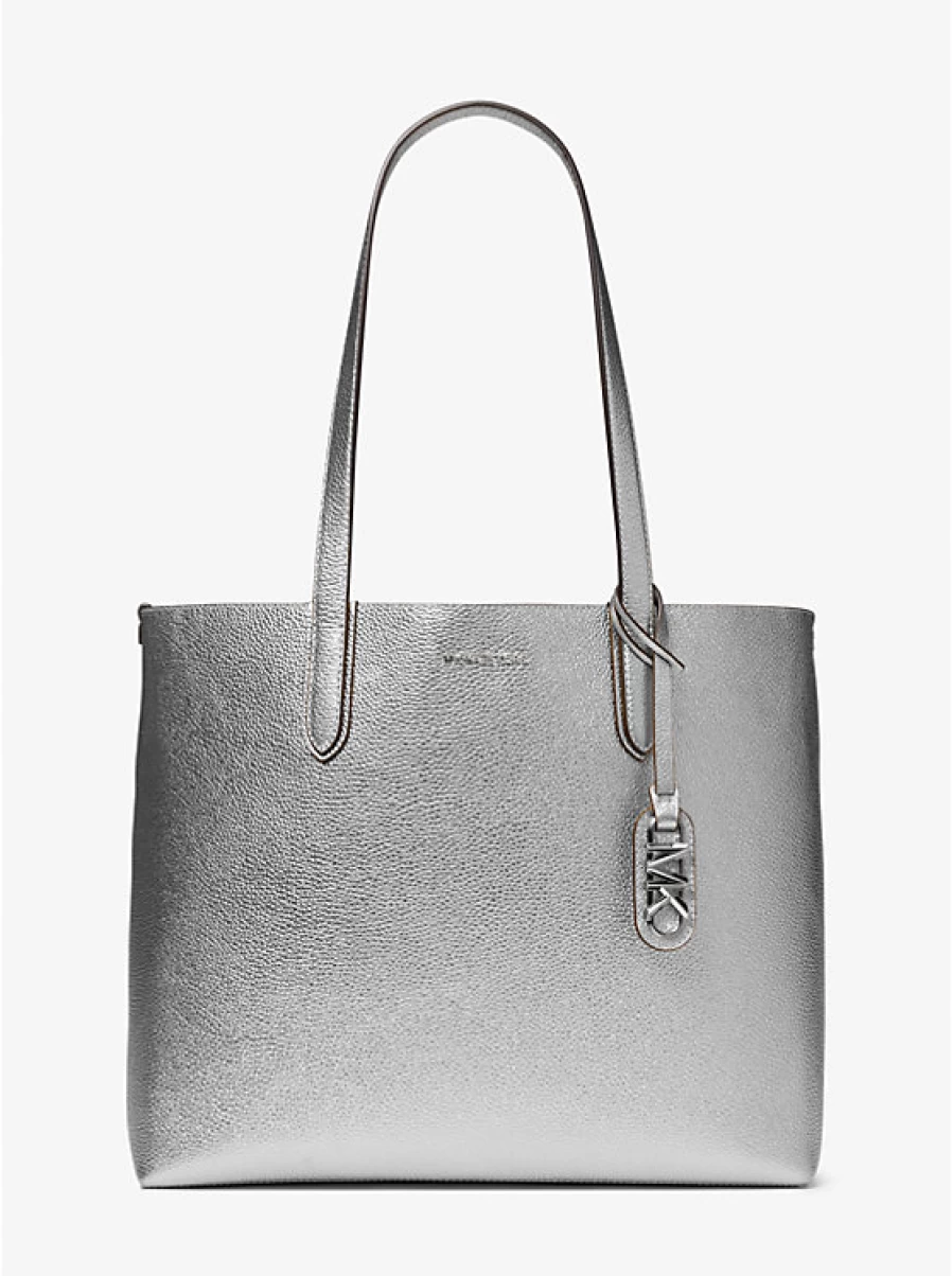 Michael Kors Women's Extra Large Reversible Eliza Leather Tote Bag with Metallic Finish