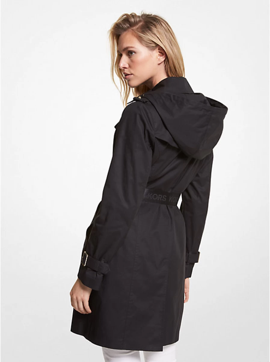 Michael Kors Women's Cotton-Blend Trench Coat | Classic Casual Water-Resistant Outerwear