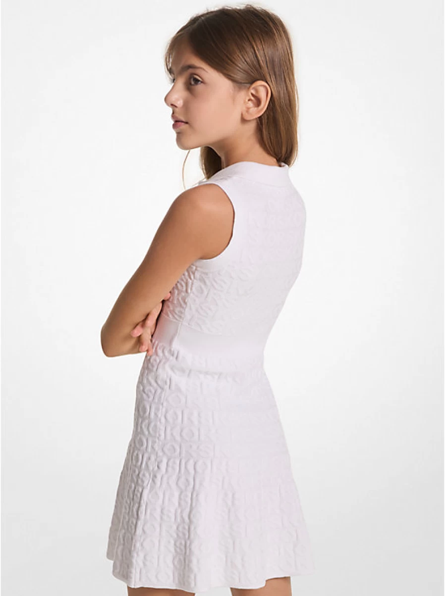 Michael Kors Children's Stretch Knit Polo Dress with Zipper Detail