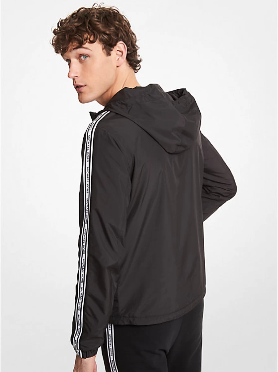 Michael Kors Men's Compact Hooded Jacket with Embroidered Logo Tape