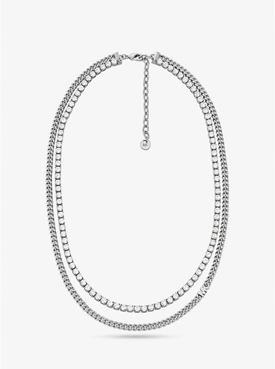 Michael Kors Women's River Necklace - Double Brass Chain with Precious Metal Plating
