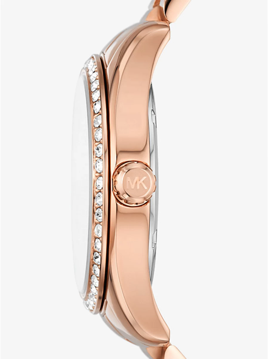 Michael Kors Women's Lexington Rose Gold Watch and Jewelry Gift Set with Paving Stone Accents