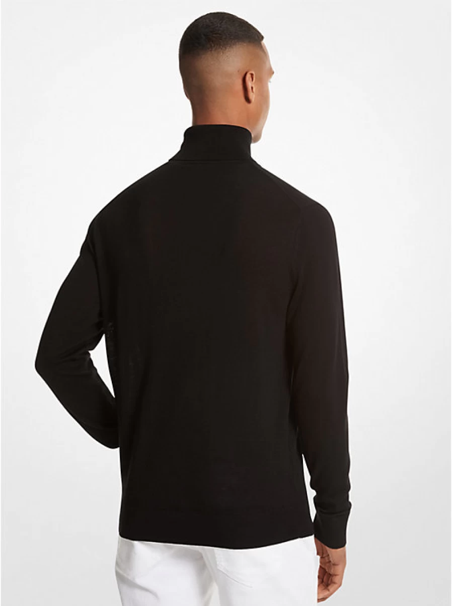 Michael Kors Men's Merino Wool Turtleneck Sweater for Winter Warmth & Style