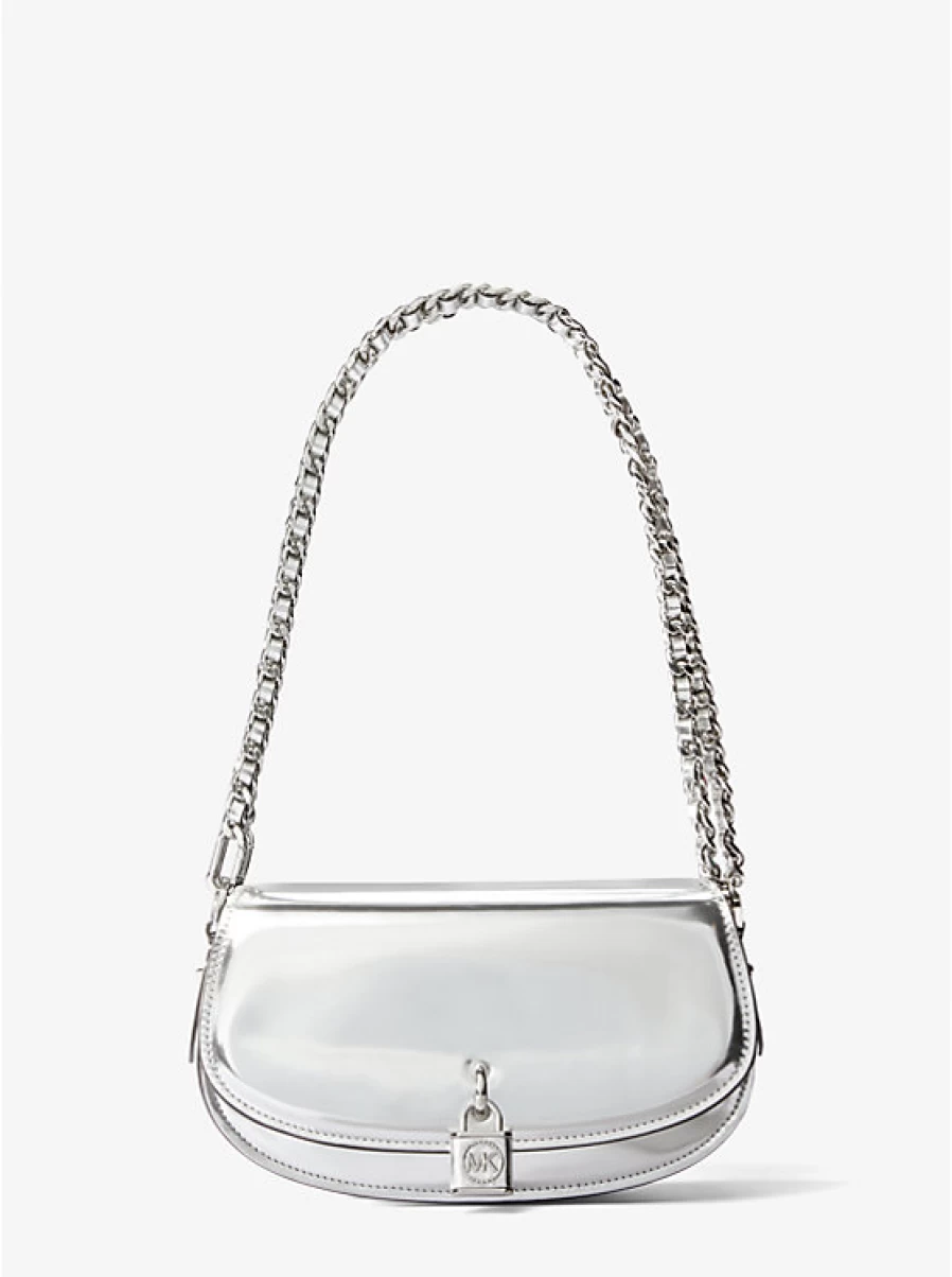 Michael Kors Women's Mila Small Metallic Leather Crossbody Bag with Shoulder Strap