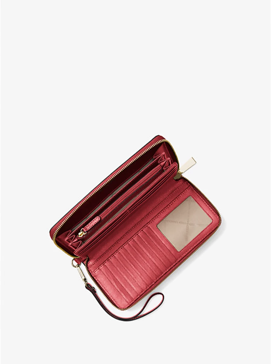 Michael Kors Women's Continental Leather Wristlet Pouch - Stylish & Compact Crossbody Bag