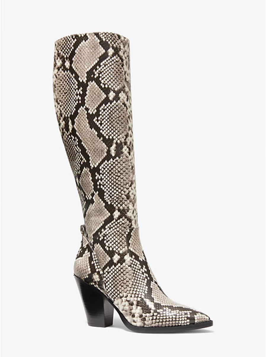 Michael Kors Women's Dover Embossed Knee Boots in Snake Pattern