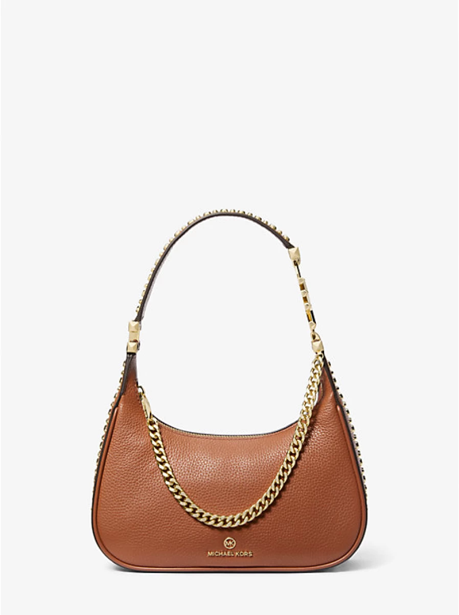 Michael Kors Women's Small Piper Shoulder Bag in Grained Leather, Stylish Carry-On Purse for Everyday Use