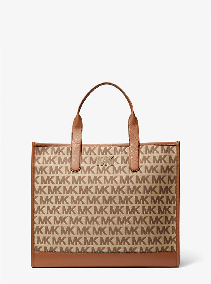 Michael Kors Hudson Jacquard Tote Bag for Men with Logo Design