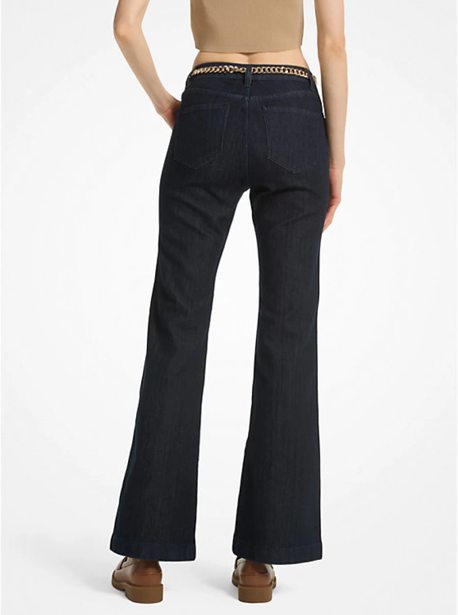 Michael Kors Women's Stretch Denim Jeans with Belt - Classic Jean Eevase Style